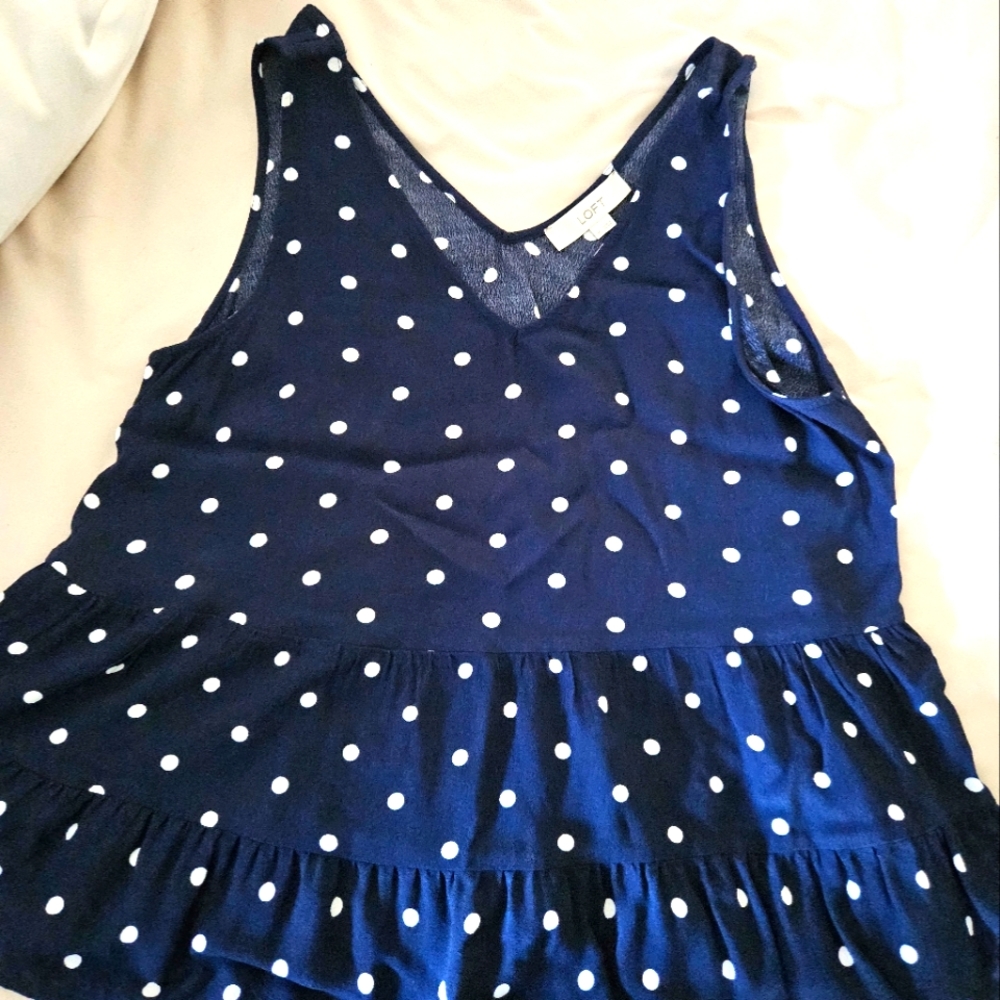 Loft Peplum polka dot top